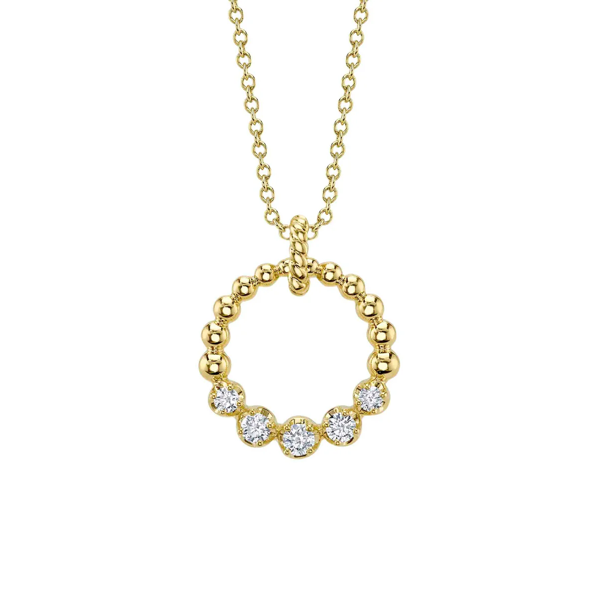 Shy Creation Diana Diamond Circle Crown Setting Necklace