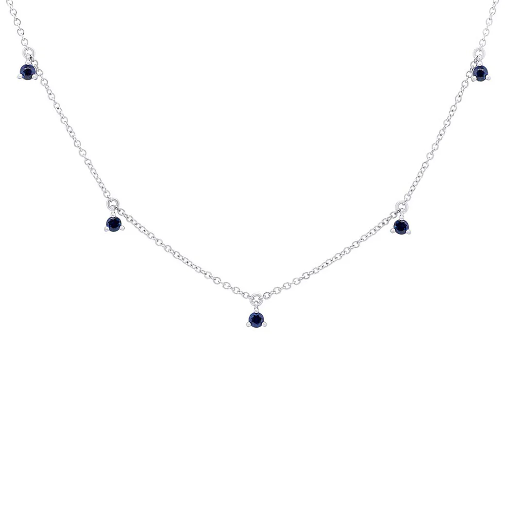 Shy Creation Blue Sapphire Necklace SC55006414