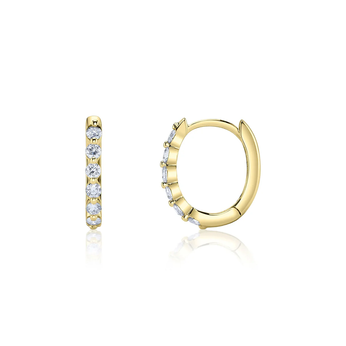 Shy Creation Gia Diamond Oval Huggie Earrings - Image 2