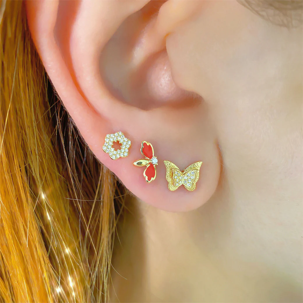 Shy Creation Diamond Butterfly Stud Earrings SC55021955 - Image 2