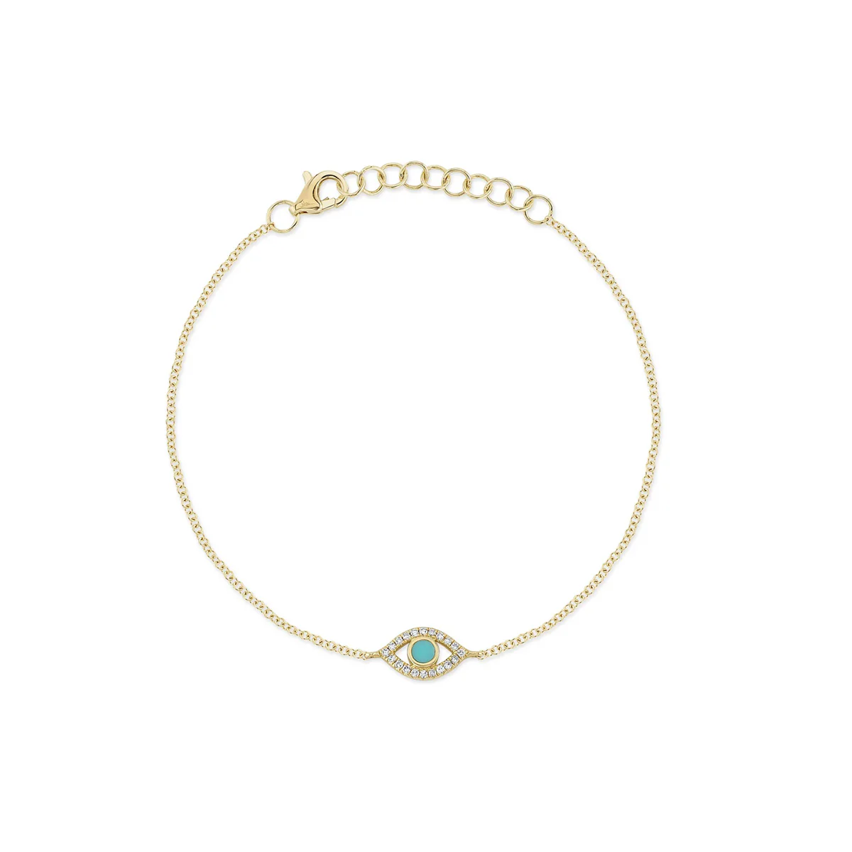 Shy Creation Kate Diamond Composite Turquoise Eye Bracelet