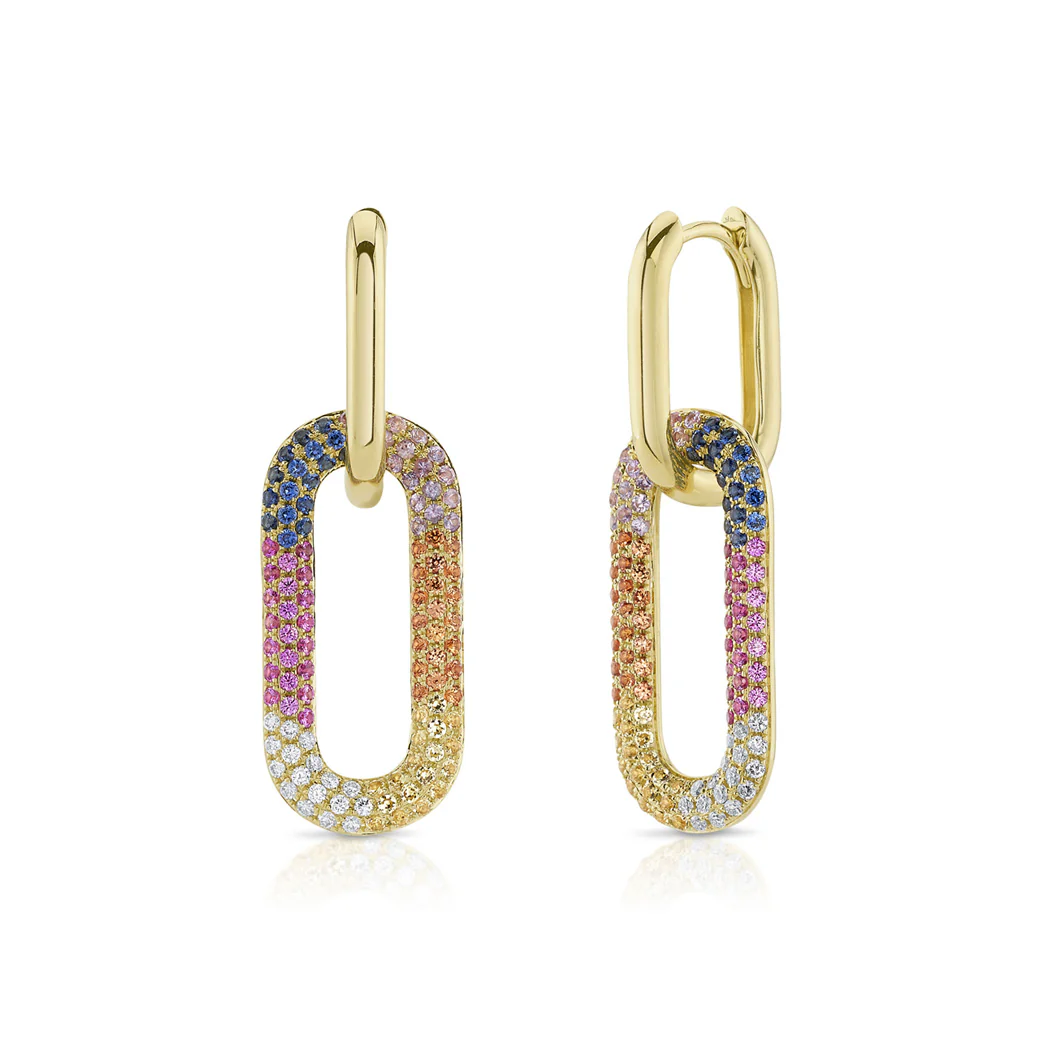 Shy Creation Kate Diamond & Multi-Color Pave Earrings SC55023311