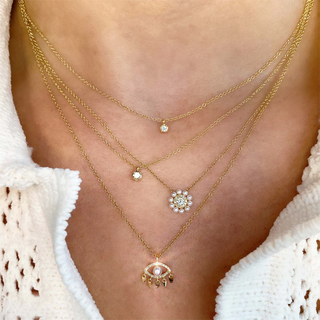 Shy Creation Diamond & Cultured Pearl Circle Necklace SC55023343 - Image 2