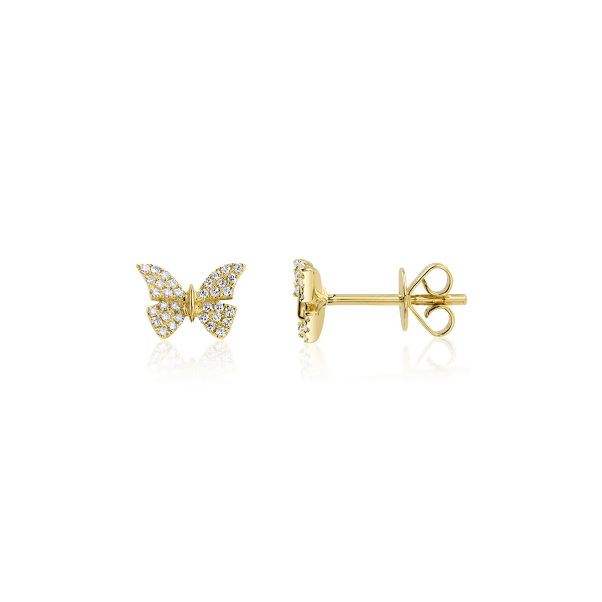 Shy Creation Kate Diamond Butterfly Stud Earrings - Image 2