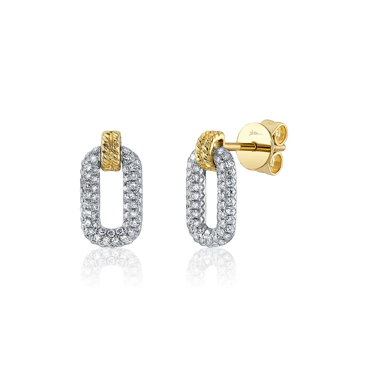 Shy Creation Kate Two-Tone Diamond Earrings