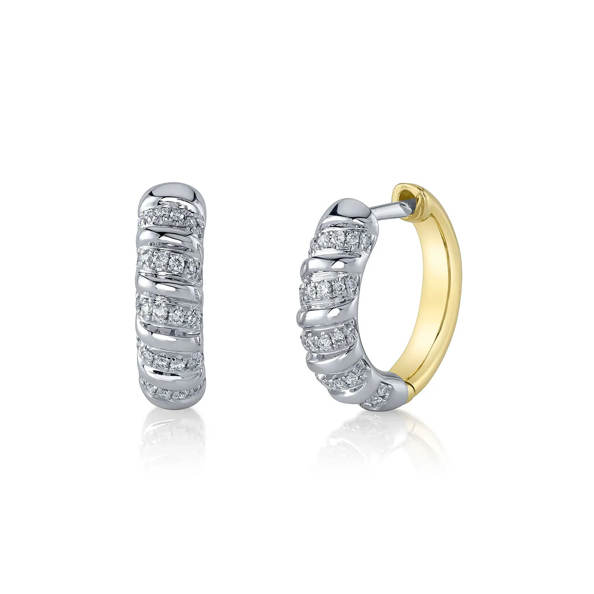 Shy Creation Kate Diamond Huggie Earrings