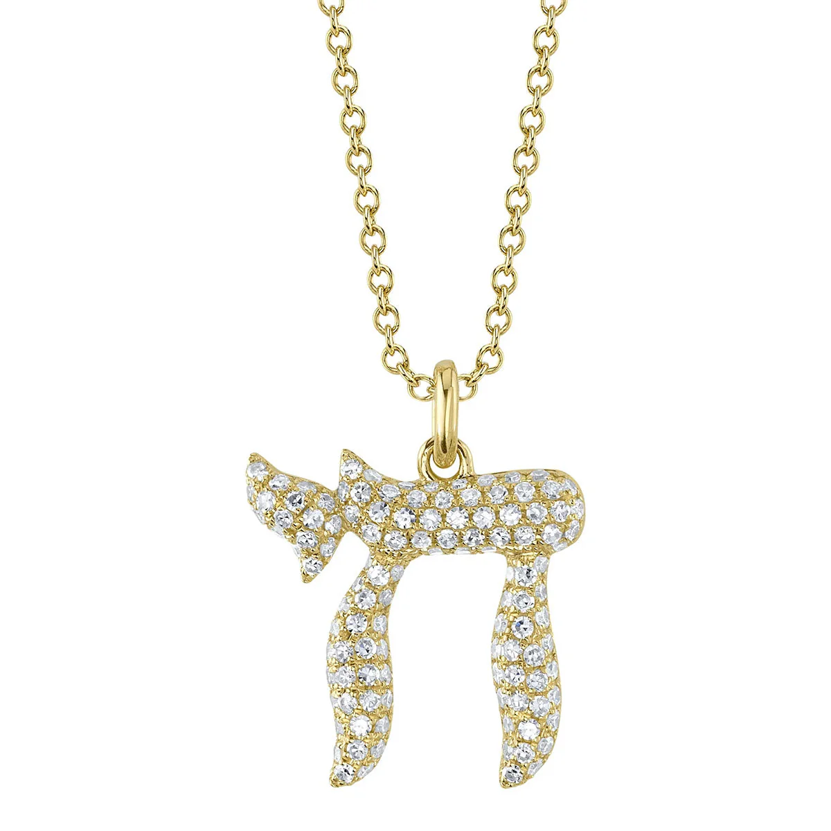 Shy Creation Kate Diamond Chai Pendant Necklace