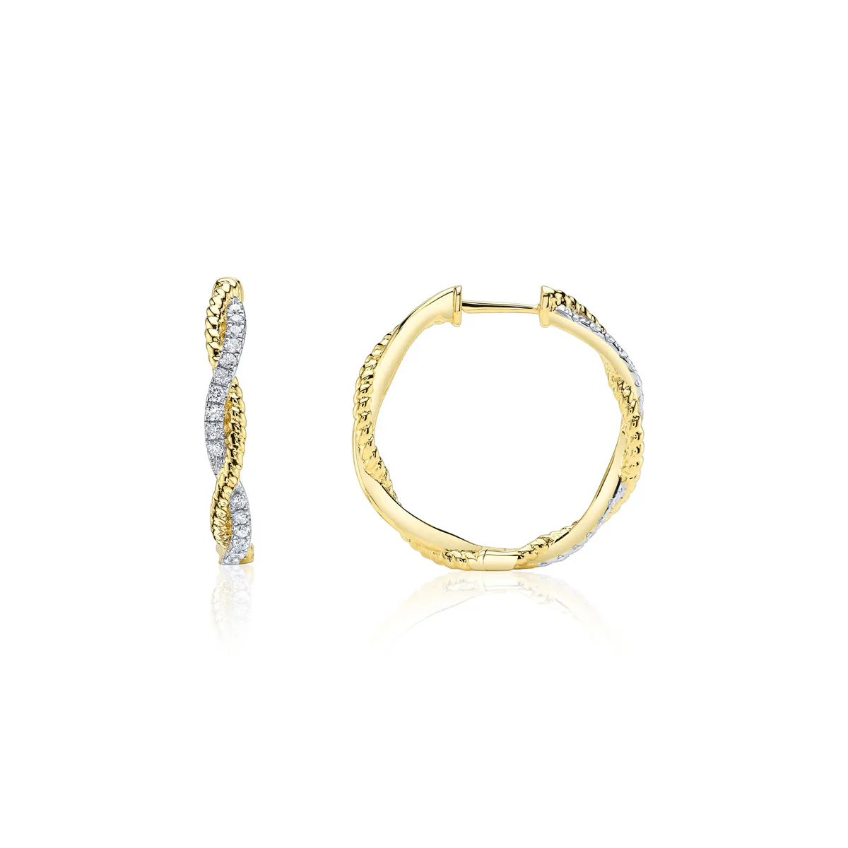 Shy Creation Kate Diamond Twisted Hoop Earrings - Image 2