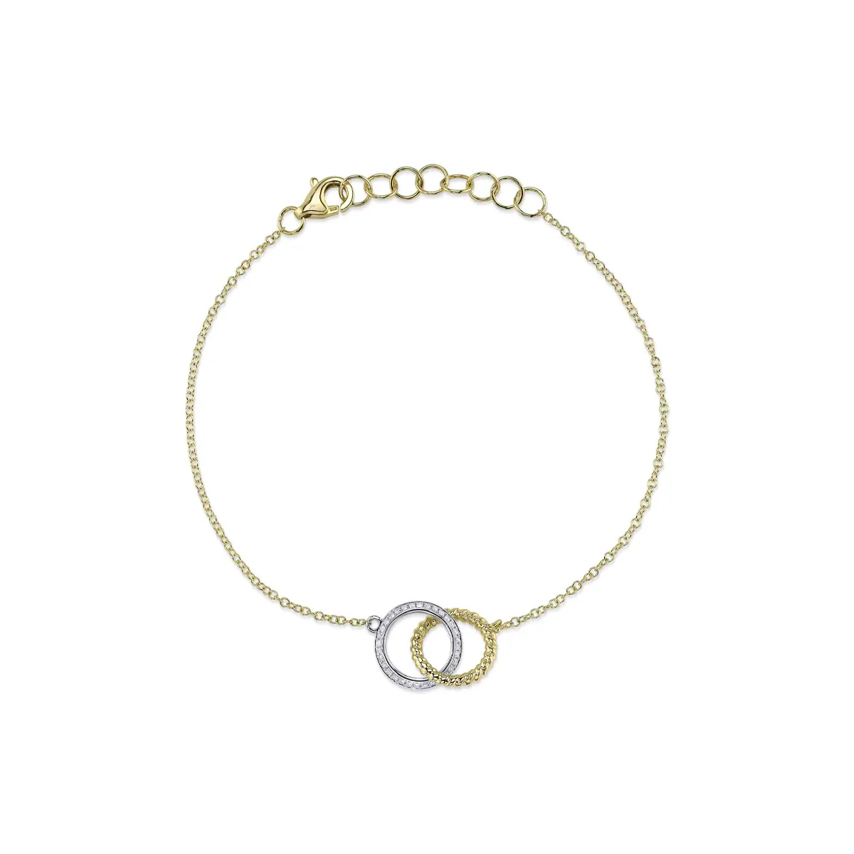 Shy Creation Kate Diamond Two-Tone Circle Bracelet