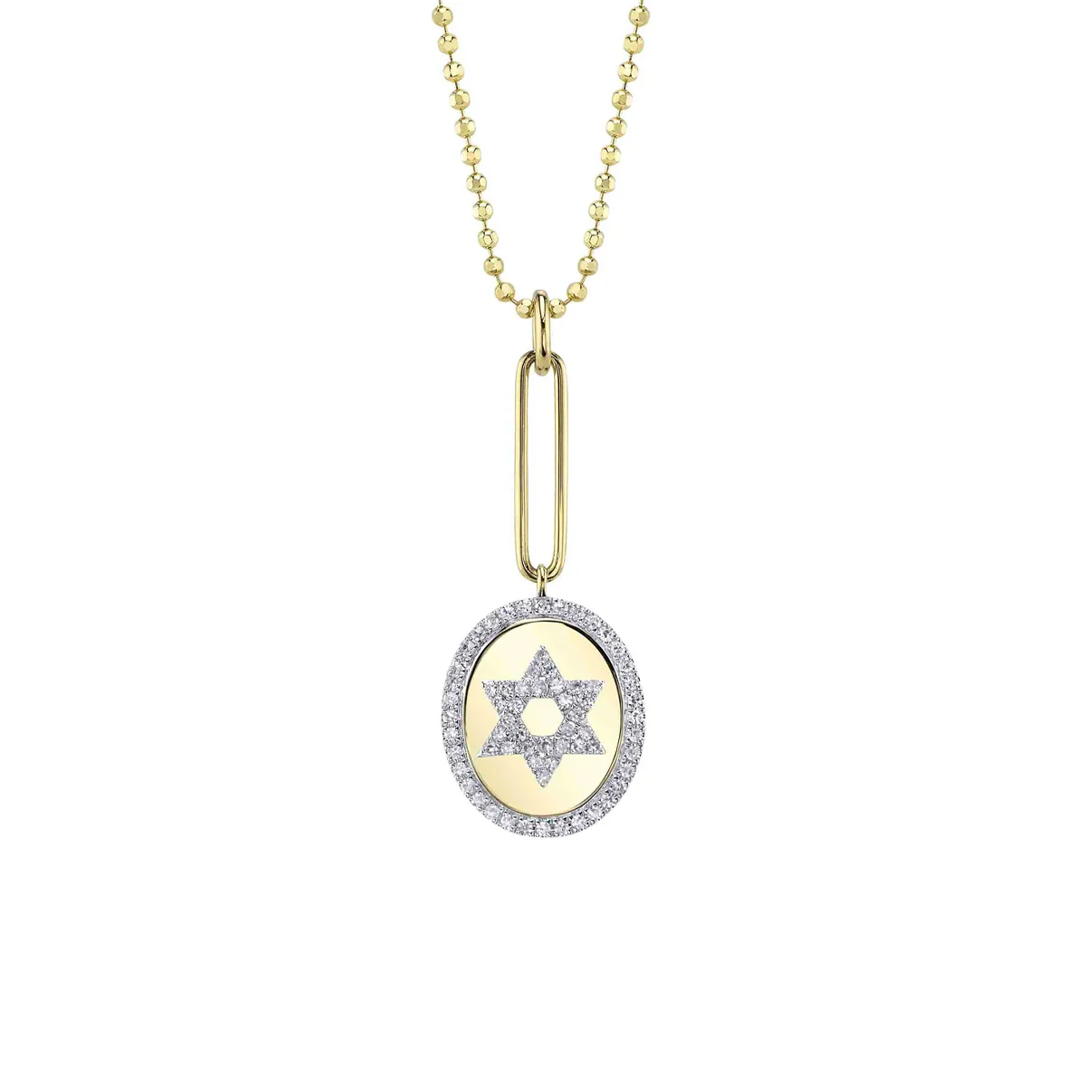 Shy Creation Kate Diamond Star Of David Faceted Necklace