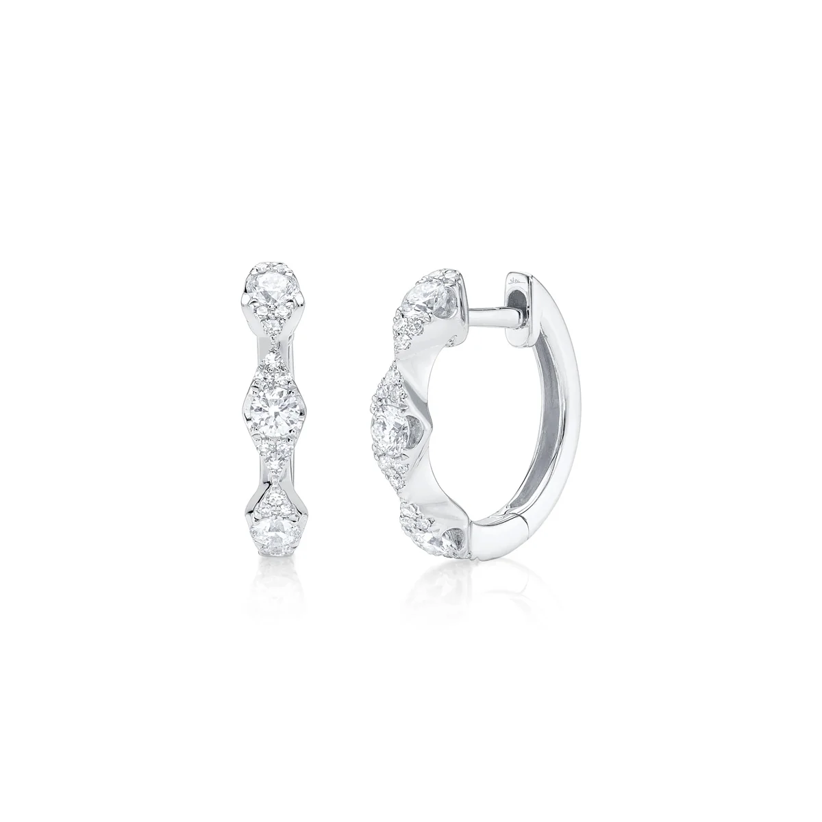 Shy Creation Kate Diamond Huggie Earrings