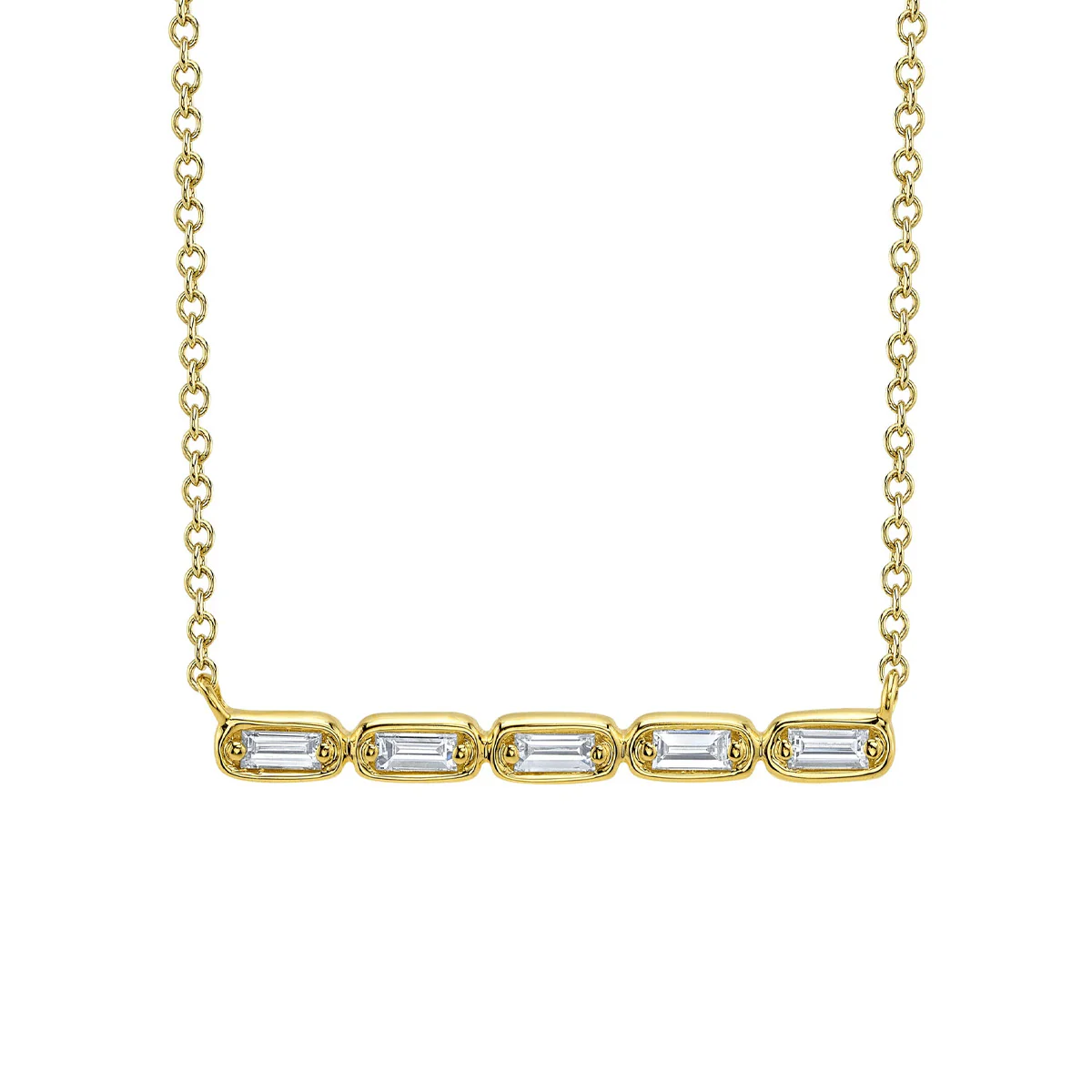 Shy Creation Kate Diamond Baguette Necklace