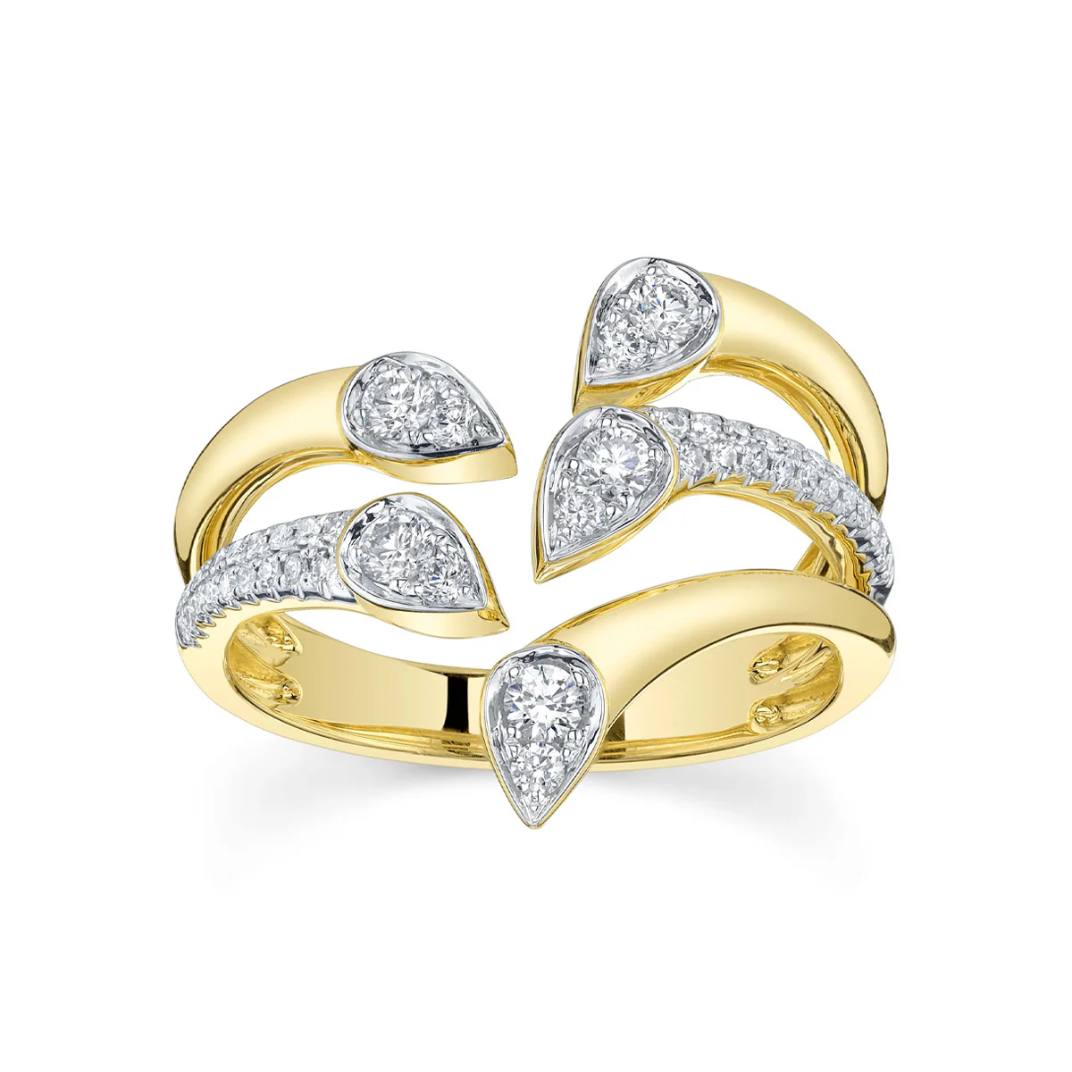 Shy Creation Kate Diamond Two-Tone Pear Ring - Image 2