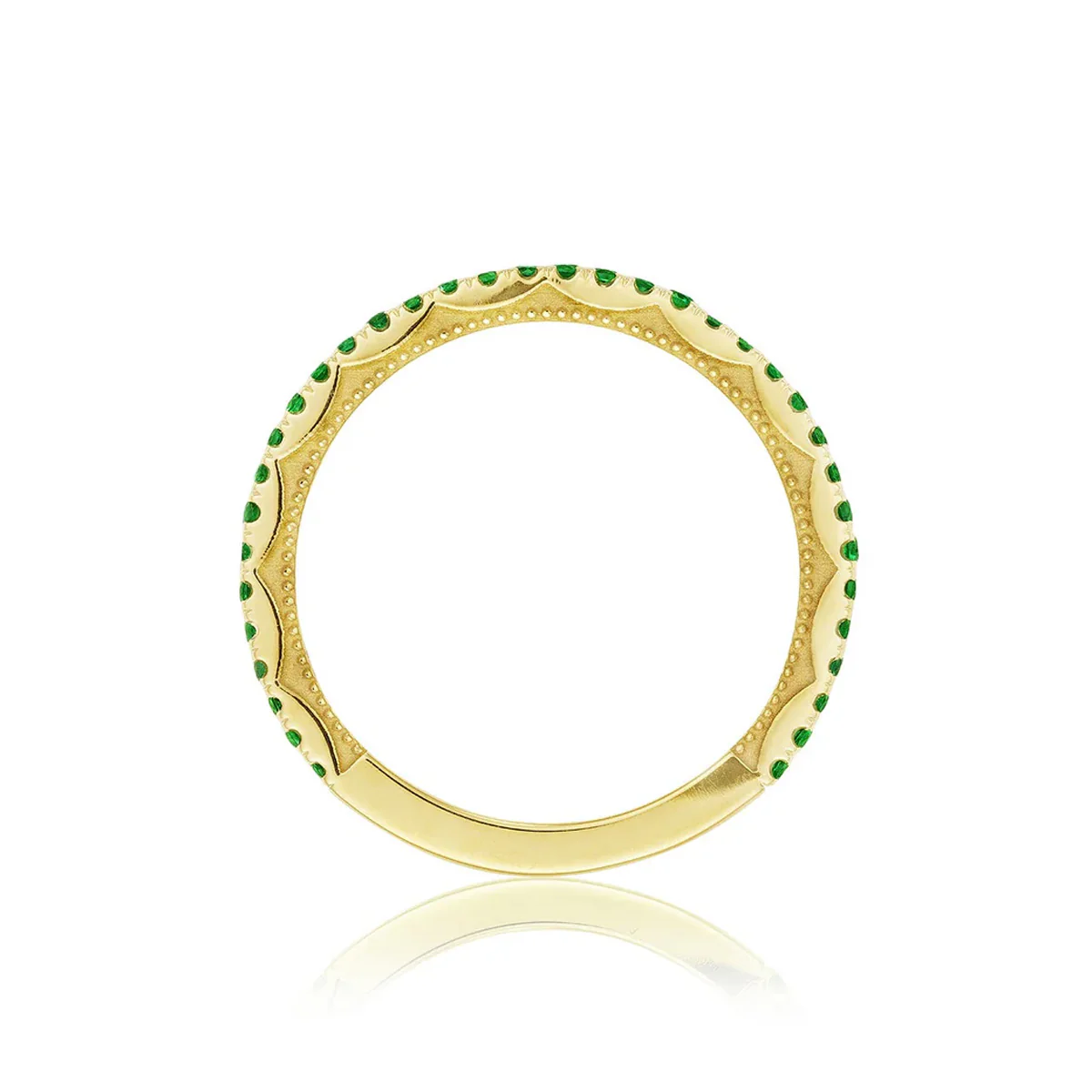 Tacori Sculpted Crescent Emerald Ring - Image 3
