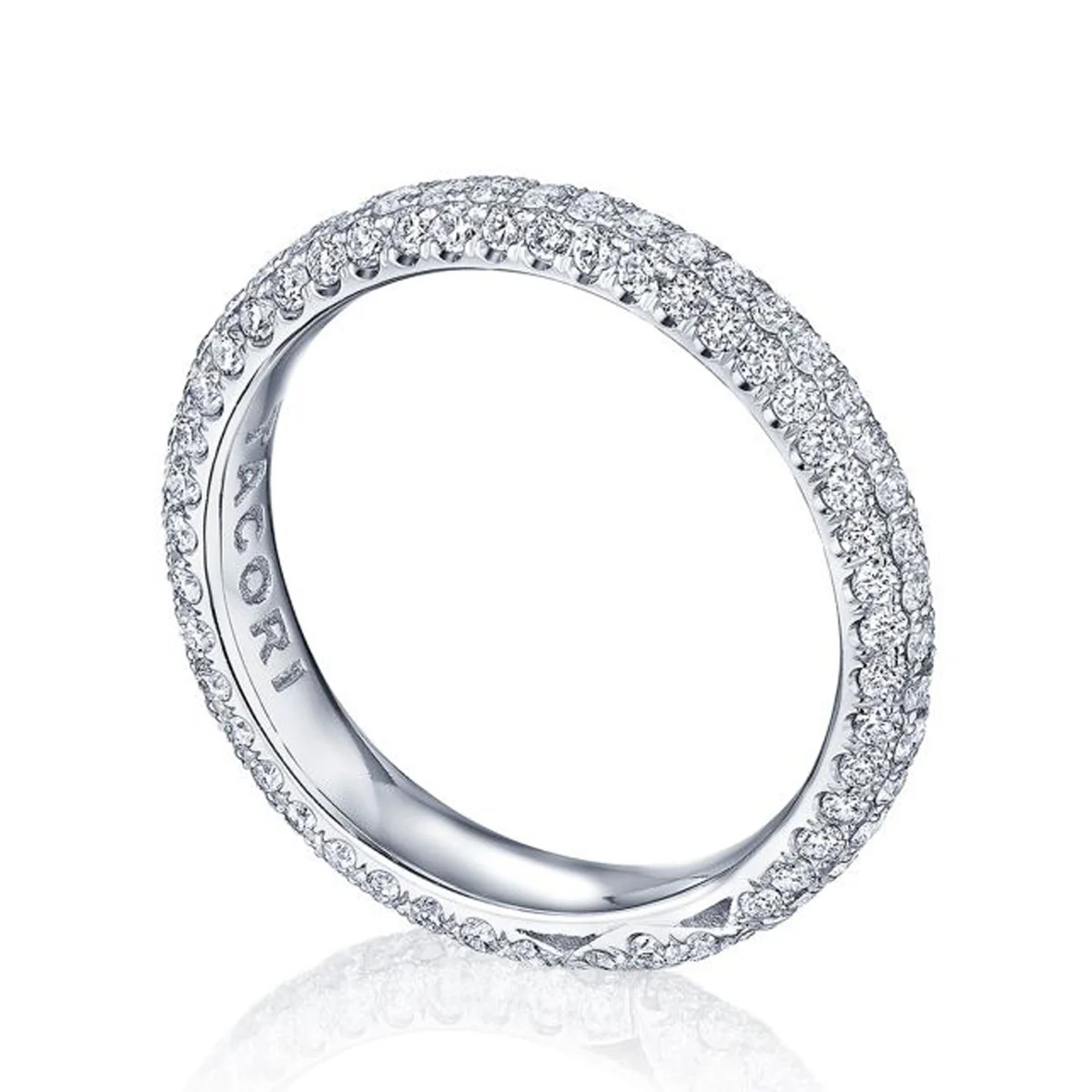 Tacori Classic Crescent Eternity Three Row Diamond Wedding Band - Image 2