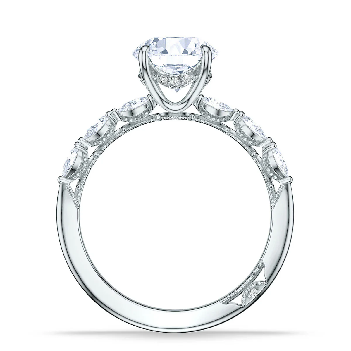 Tacori Sculpted Crescent Round Solitaire Engagement Ring - Image 2