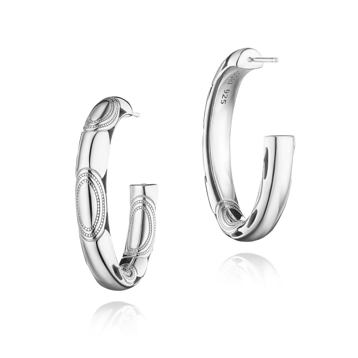 Tacori Crescent Eclipse Silver Chunky Hoop Earrings - Image 2