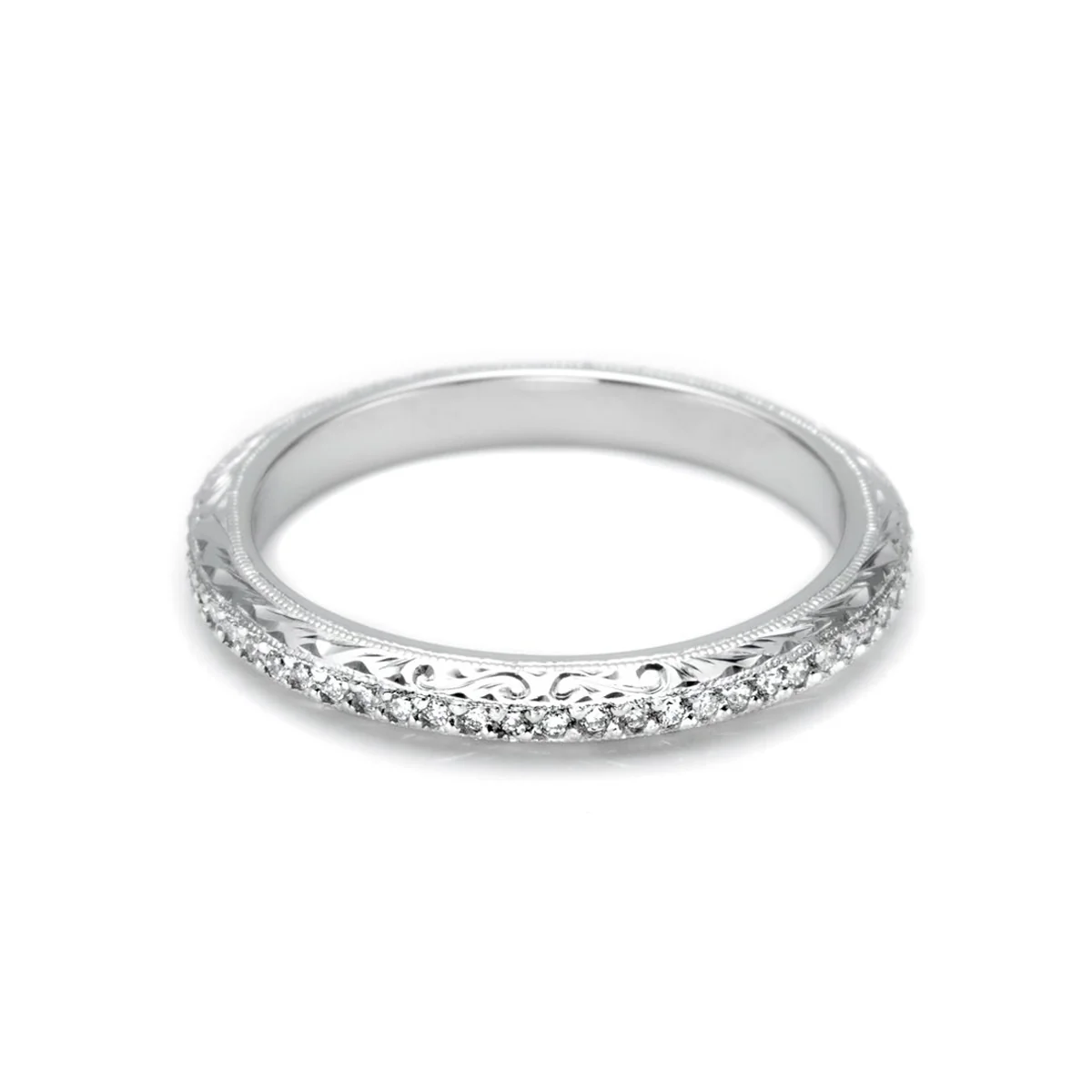 Tacori Pavé Diamond Hand Engraved Wedding Band
