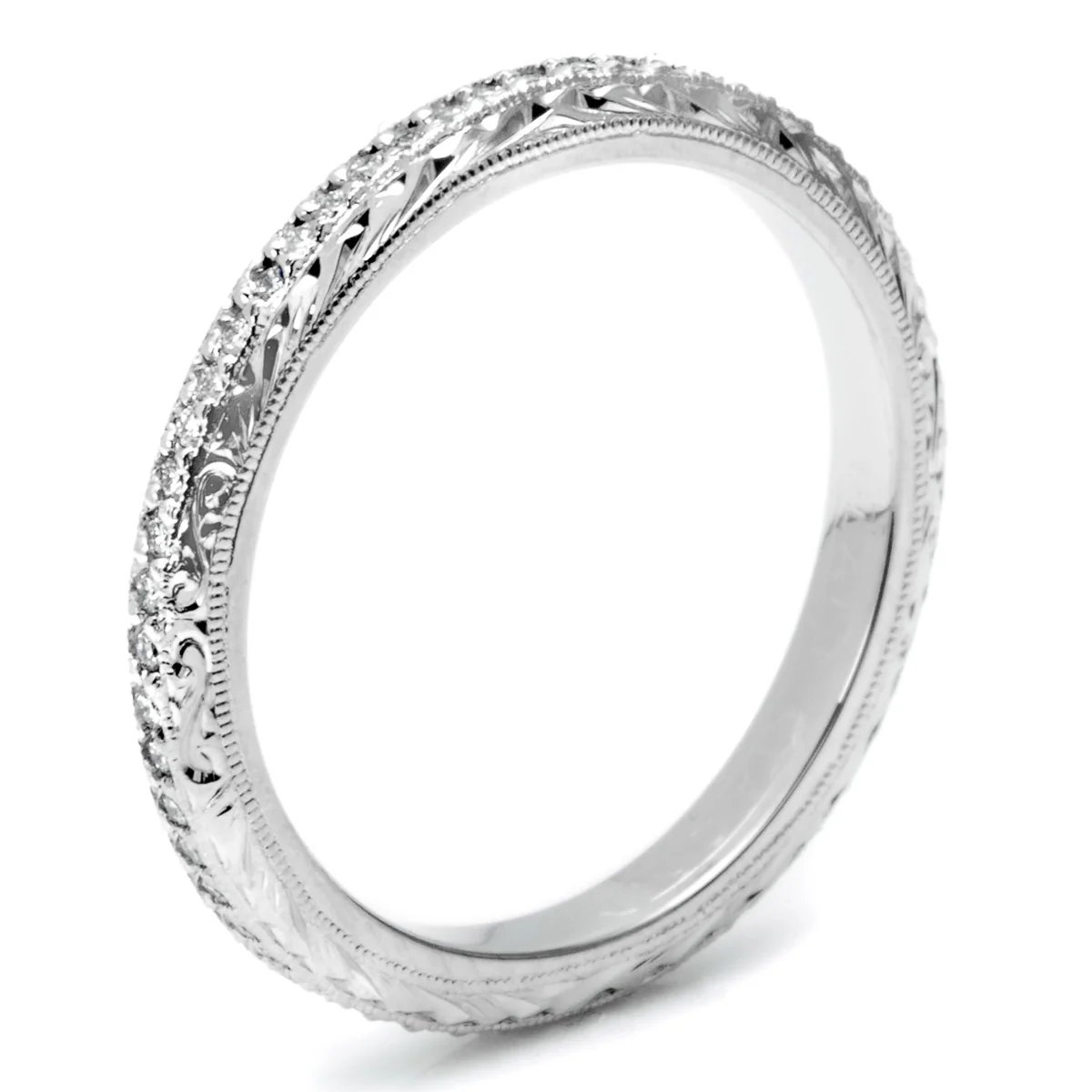 Tacori Pavé Diamond Hand Engraved Wedding Band - Image 2