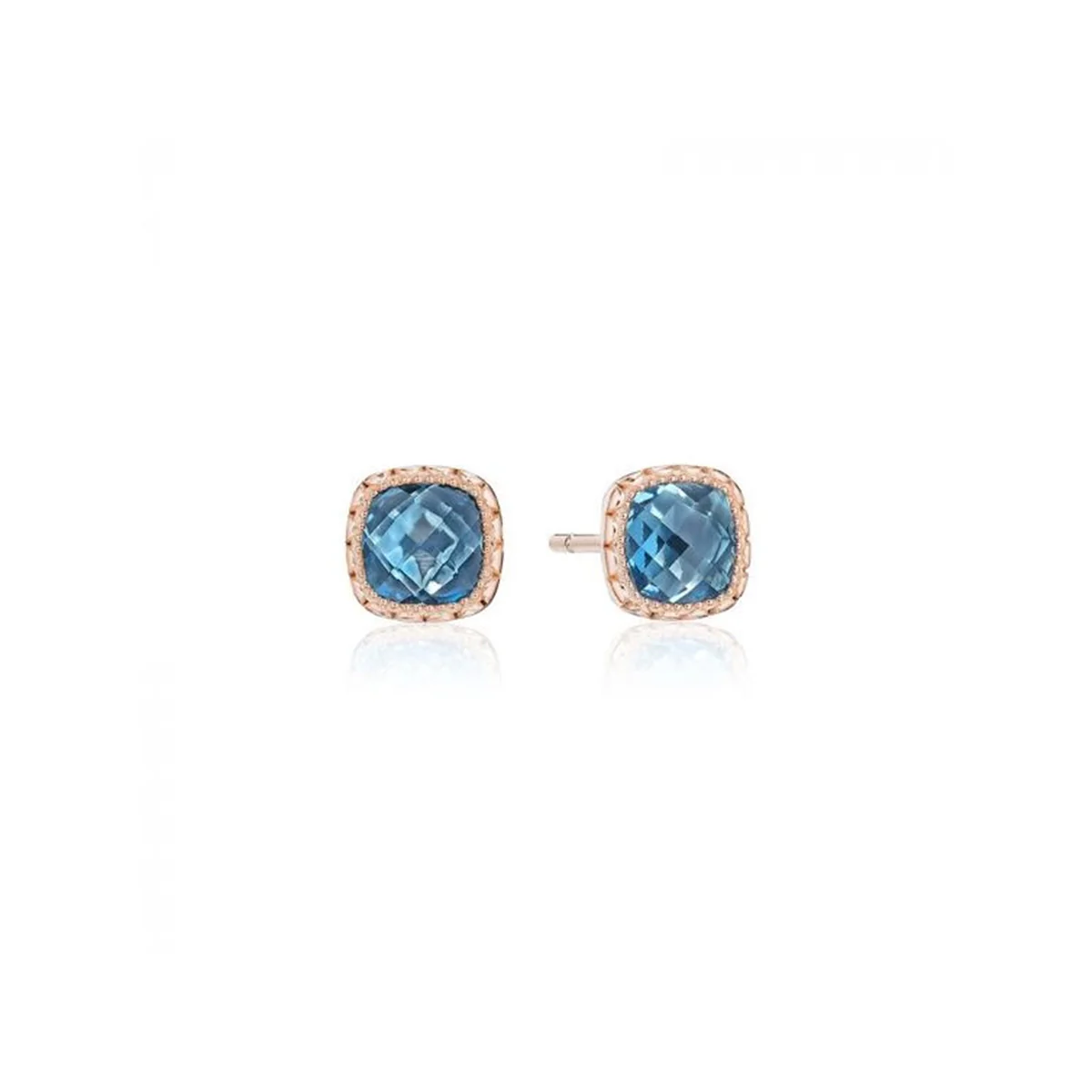 Tacori Cushion Bloom London Blue Topaz Stud Earrings