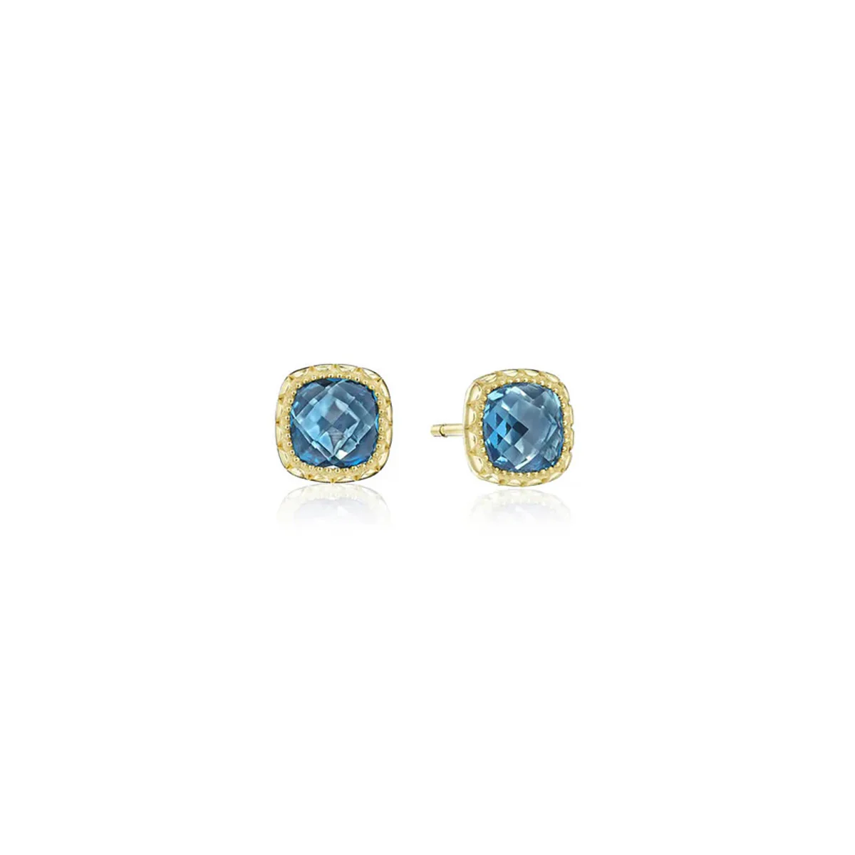 Tacori Cushion Bloom London Blue Topaz Stud Earrings