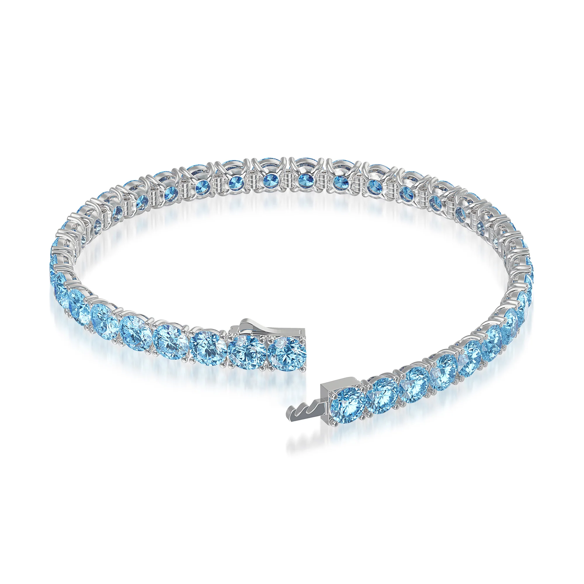 Topper Beyond Ideal Diamonds Burlingame Blue Beyond Ideal 18 Karat White Gold Lab Grown Diamond Bracelet - Image 2