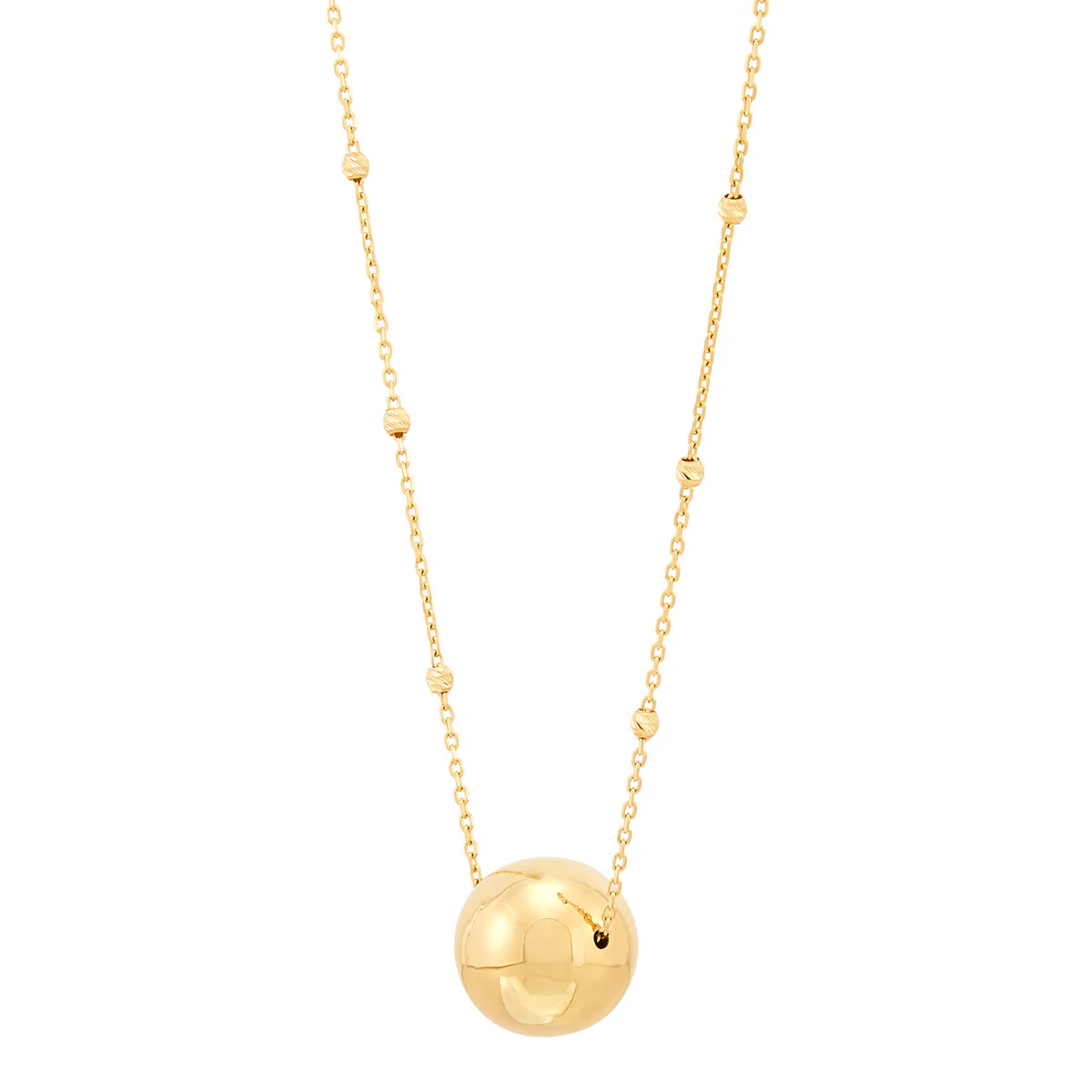 Topper Italia Gold Beaded Station Chain Necklace - Image 2