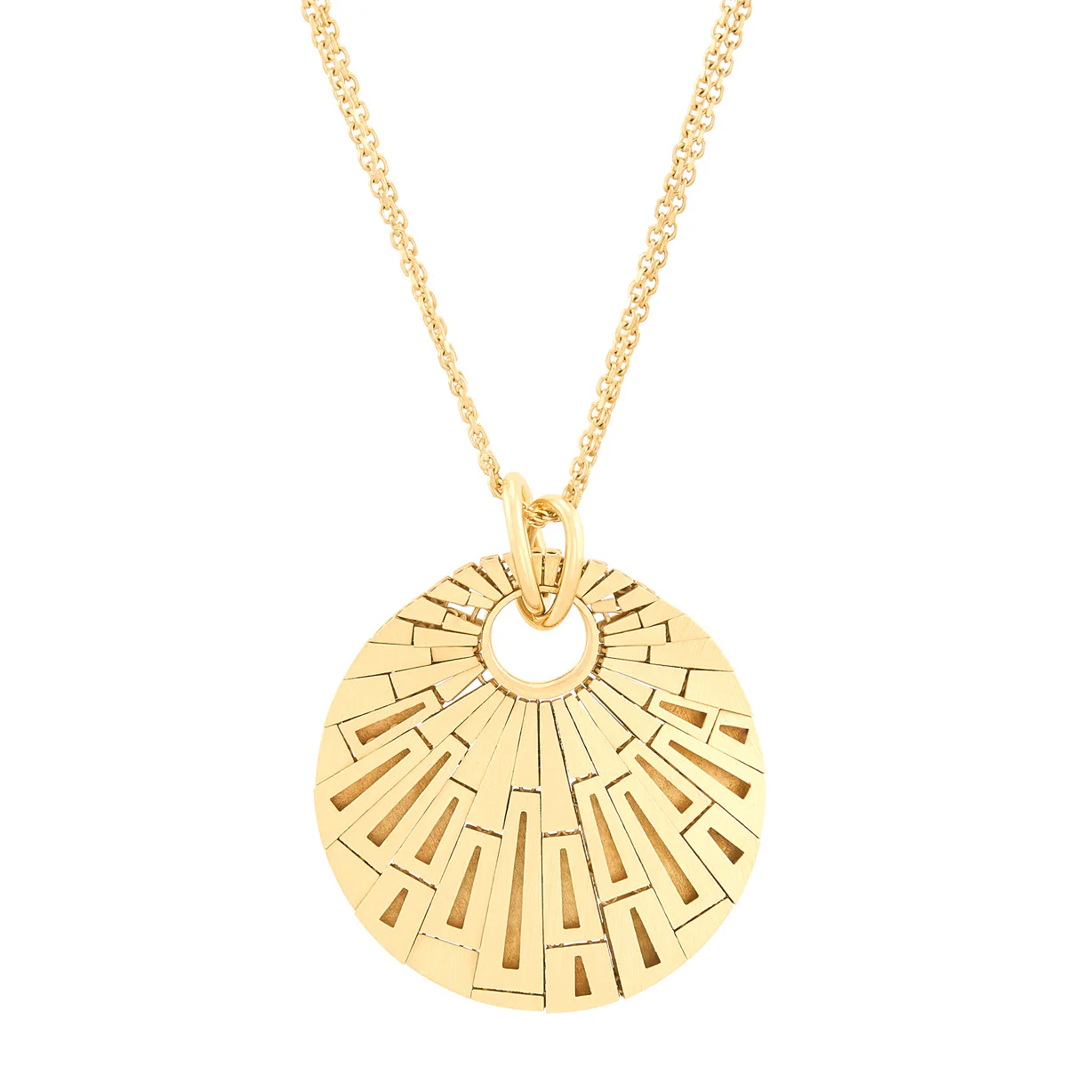 Topper Italia Gold Round Shell Disco-Shaped Pendant Necklace - Image 2