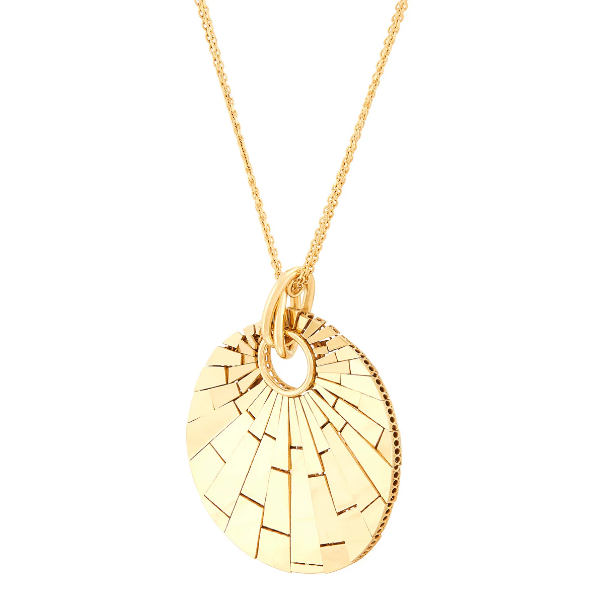 Topper Italia Gold Round Shell Disco-Shaped Pendant Necklace - Image 3