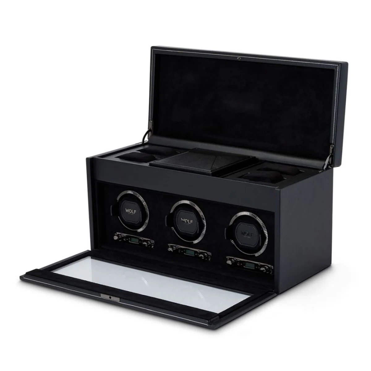 Wolf British Racing Triple Watch Winder with Storage - Image 3